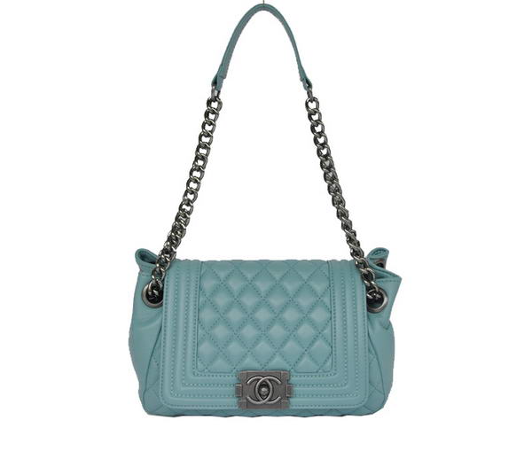 7A buy Cheap Chanel Boy Flap Shoulder Bag A66915 Aquamarine Online